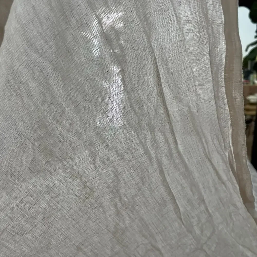Ikea Dytåg Ivory Sheer 100% Linen Curtain Panel 57